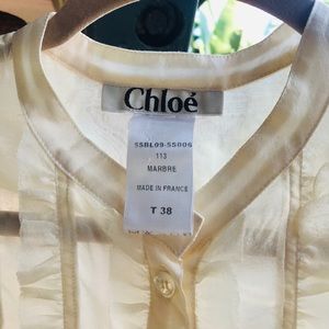 Chloe Silk Sheer Cream Blouse
